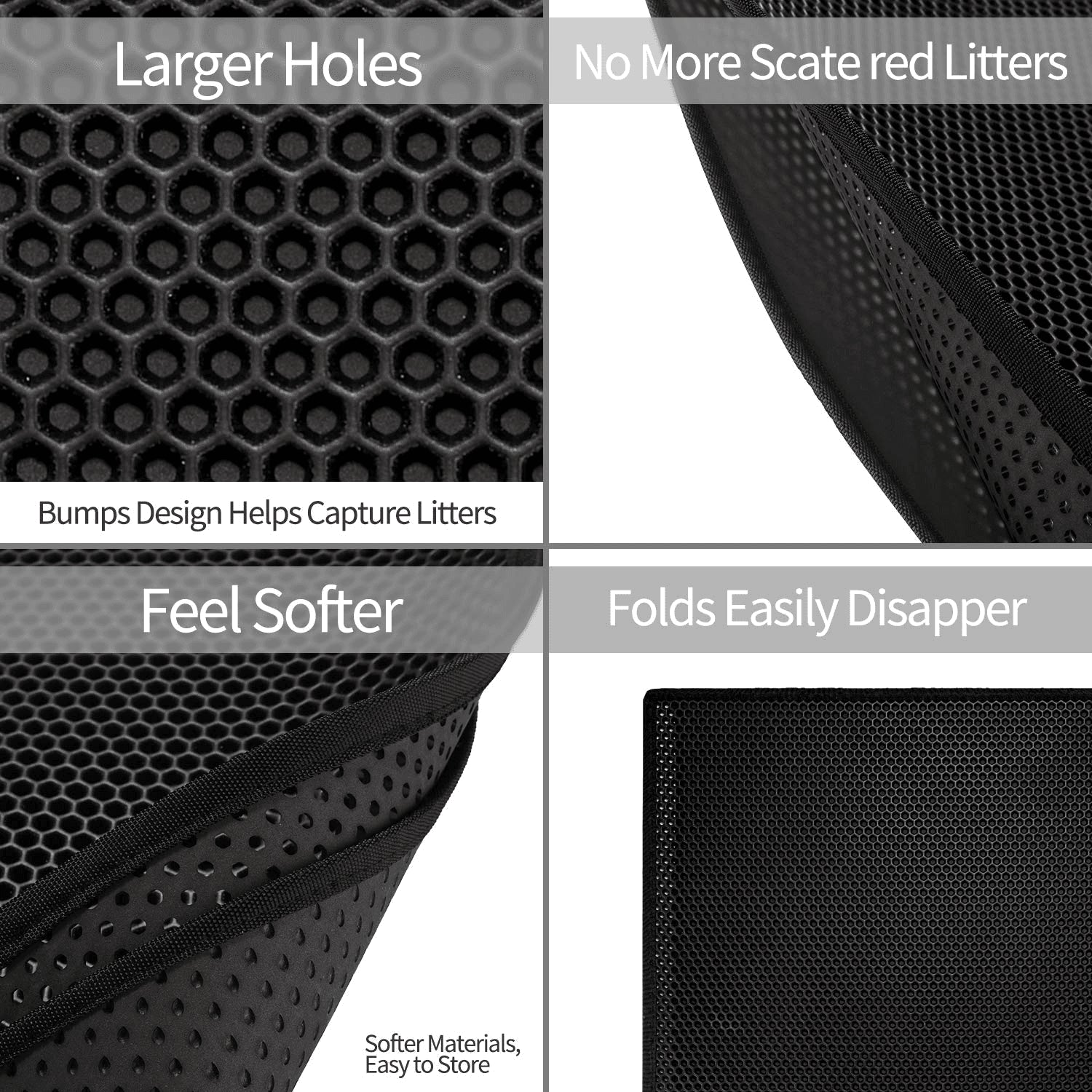 Double Layer Waterproof Cat Litter Mat with Honeycomb Design - Non-Slip EVA Pad for Easy Cleaning and Filtration