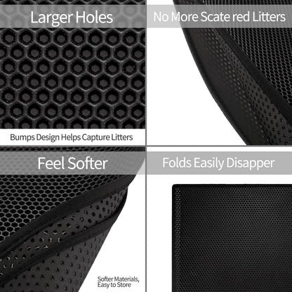 Double Layer Waterproof Cat Litter Mat with Honeycomb Design - Non-Slip EVA Pad for Easy Cleaning and Filtration