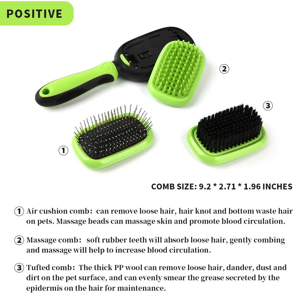Professional Pet Grooming Brush - Self-Cleaning Slicker Brush for Dogs and Cats, Ideal for Shedding and Deshedding
