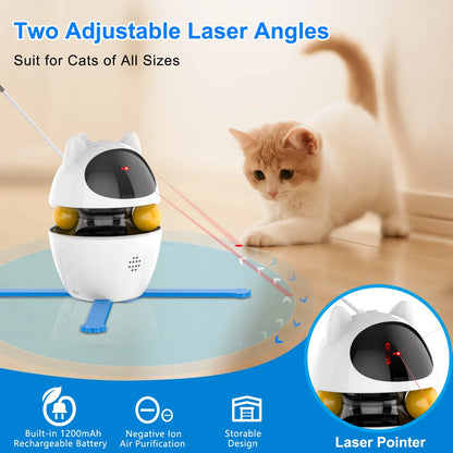 Automatic 3-in-1 Interactive Indoor Cat Toy with Laser and Feather Features