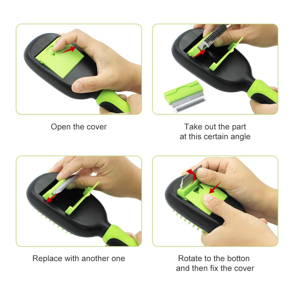 Professional Pet Grooming Brush - Self-Cleaning Slicker Brush for Dogs and Cats, Ideal for Shedding and Deshedding