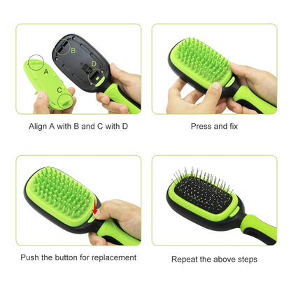 Professional Pet Grooming Brush - Self-Cleaning Slicker Brush for Dogs and Cats, Ideal for Shedding and Deshedding