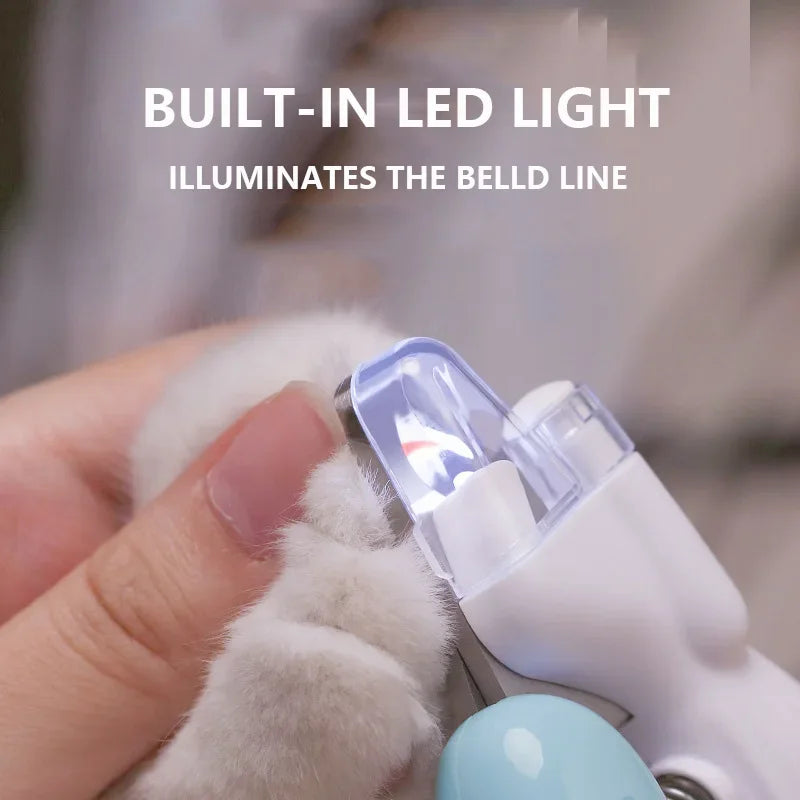 Professional Pet Nail Clippers with LED Light for Dogs, Cats, and Small Animals - Paw Grooming Scissors and Nail Trimmer