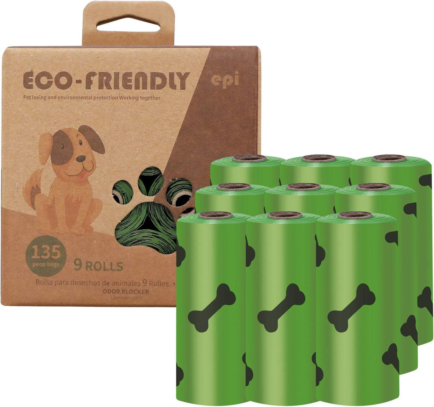 Dog Poop Bag Pet Poop Bags Dog Feces Bag -Poop Bags for Dogs - Dog Garbage Bag - Super Dog Feces Bag Leak Proof and Safe (Lavender Incense, 135 Bag)