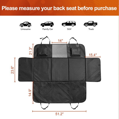 Premium Dog Car Seat Cover and Hammock for Backseat Protection in Cars, Trucks, and SUVs - Durable Hard Bottom Design