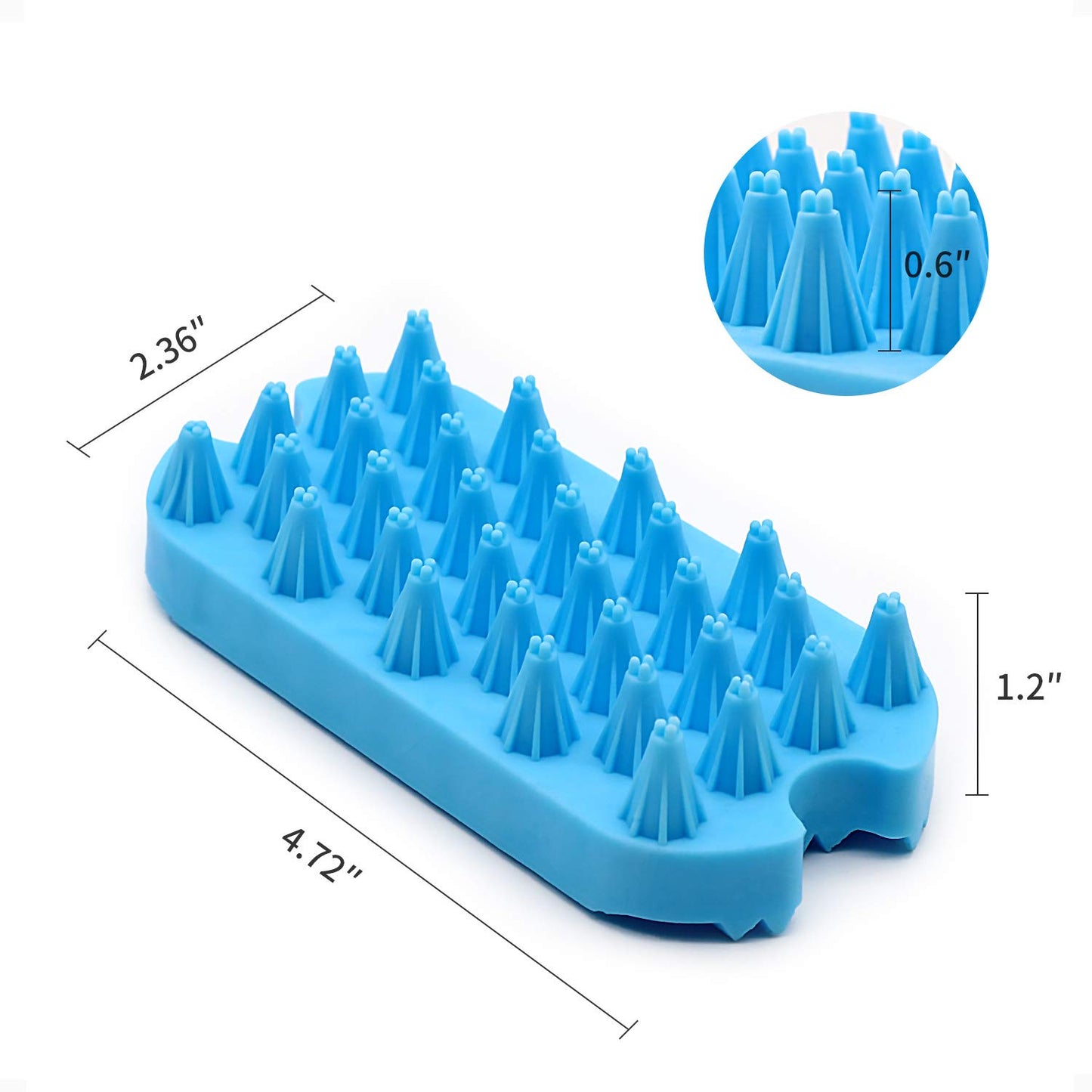 Silicone Dual-Sided Pet Grooming Brush for De-Shedding and Massaging - Suitable for Dogs, Puppies, and Cats (Blue)