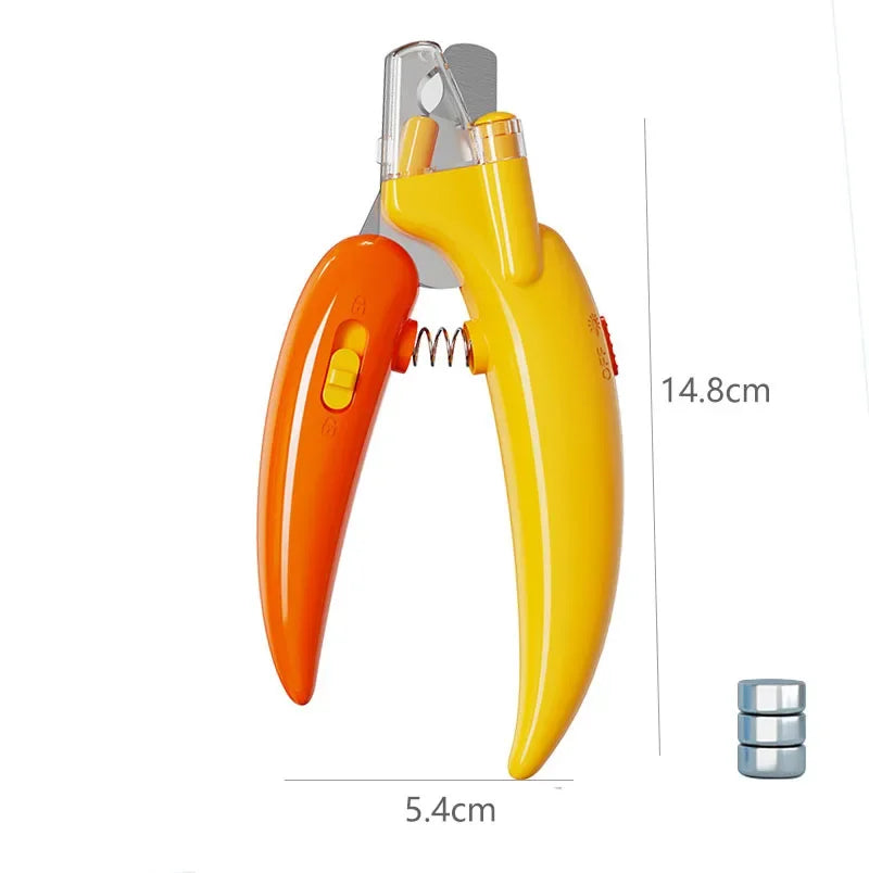 Professional Pet Nail Clippers with LED Light for Dogs, Cats, and Small Animals - Paw Grooming Scissors and Nail Trimmer