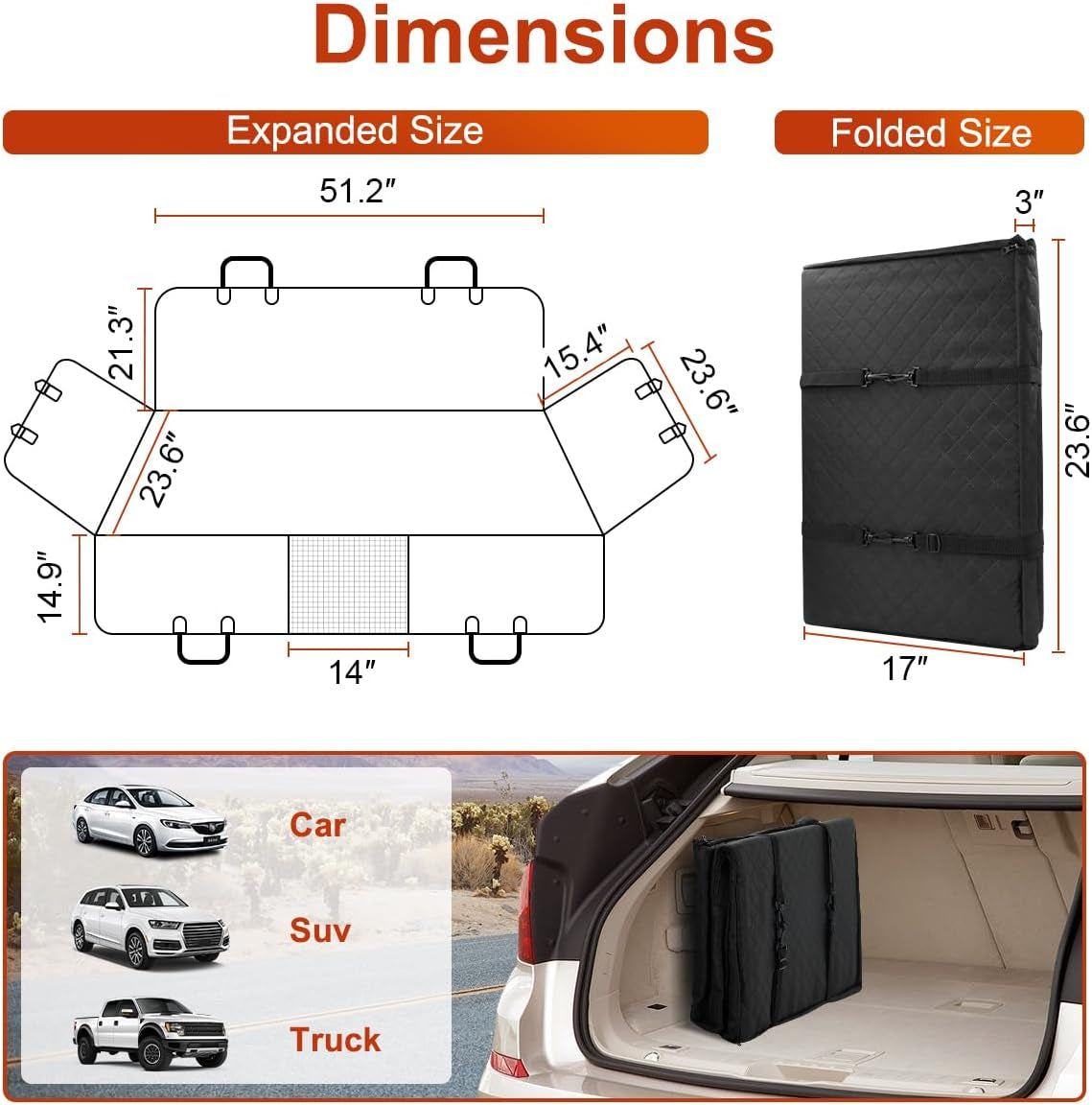 Premium Dog Car Seat Cover and Hammock for Backseat Protection in Cars, Trucks, and SUVs - Durable Hard Bottom Design