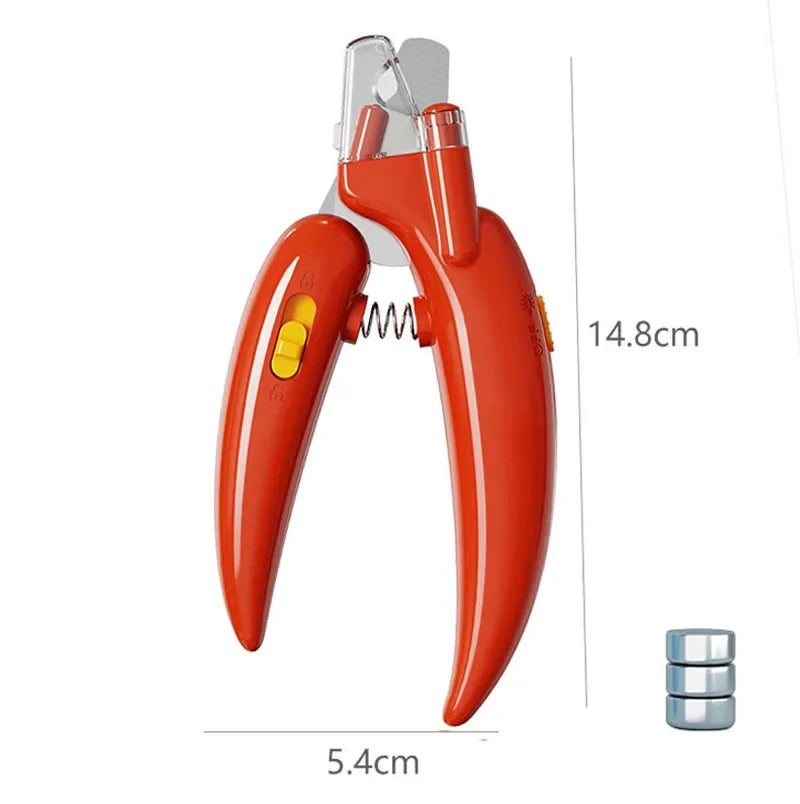 Professional Pet Nail Clippers with LED Light for Dogs, Cats, and Small Animals - Paw Grooming Scissors and Nail Trimmer