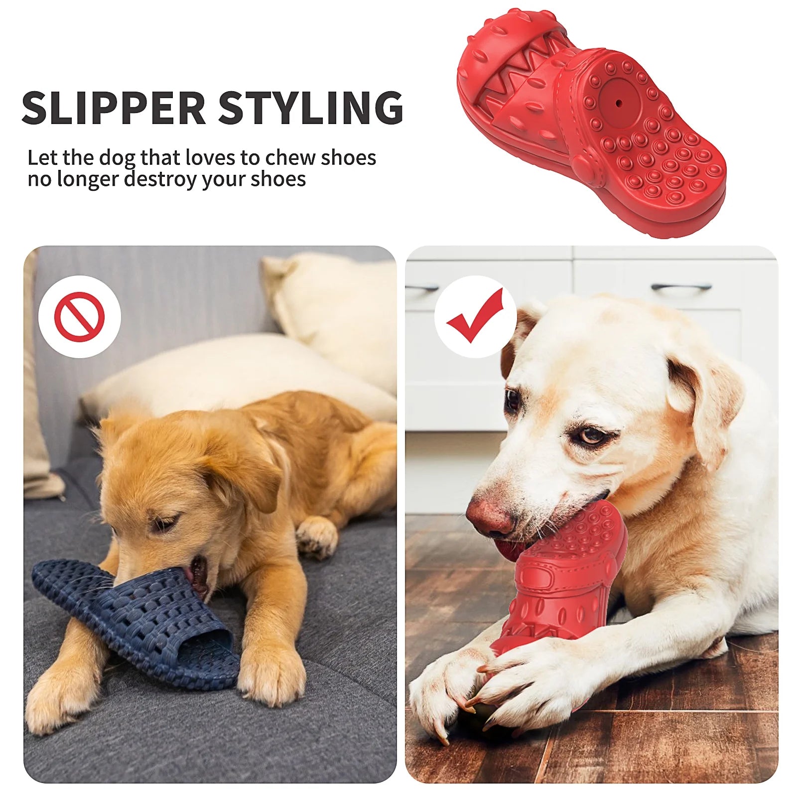 Large Dog Chew Toy - Durable Squeaky Toy for Aggressive Chewers, Made from 100% Safe Natural Soft Rubber with Beef Flavor