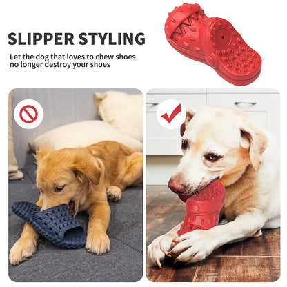 Large Dog Chew Toy - Durable Squeaky Toy for Aggressive Chewers, Made from 100% Safe Natural Soft Rubber with Beef Flavor