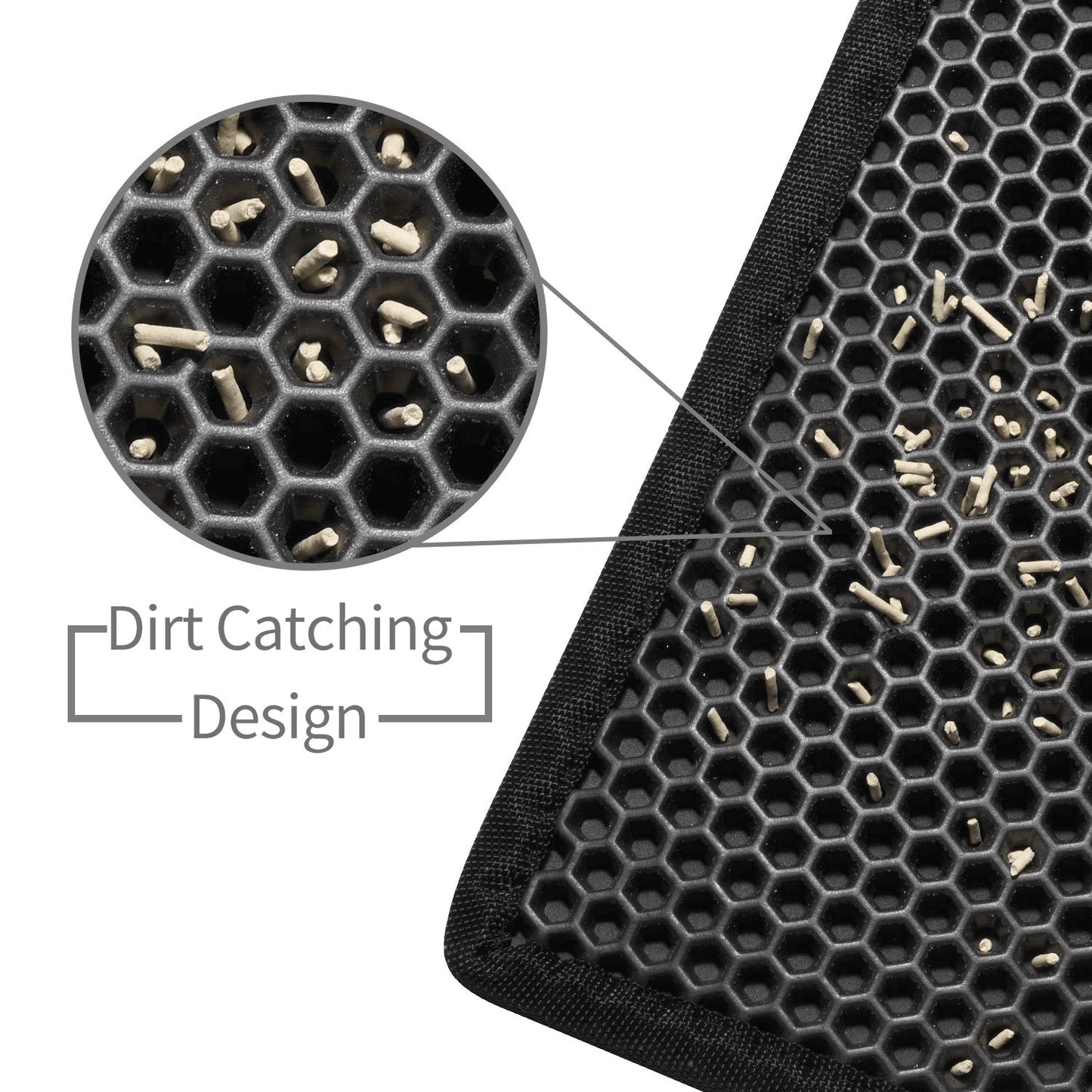 Double Layer Waterproof Cat Litter Mat with Honeycomb Design - Non-Slip EVA Pad for Easy Cleaning and Filtration